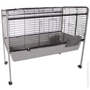 Pet One Small Animal Hutch With Wheels 105 X 53.5 X 90cm Light Grey