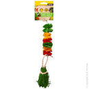 PET ONE VEGGIE ROPE AND STRAW CHEW HANGING POM POM