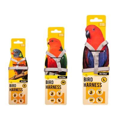 Avi One Bird Harness With Shock Resistant Lead Large