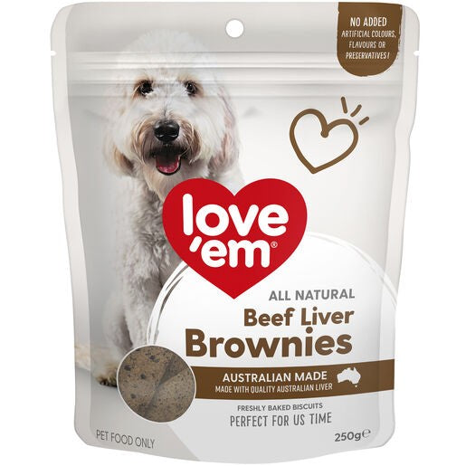 Love Em Dog Treats Liver Brownie 250g