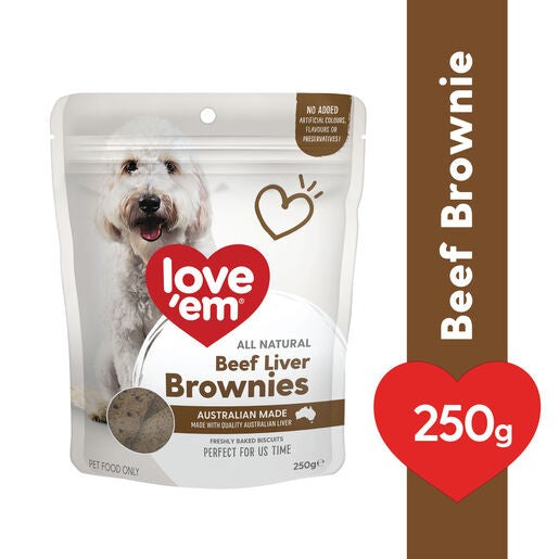 Love Em Dog Treats Liver Brownie 250g