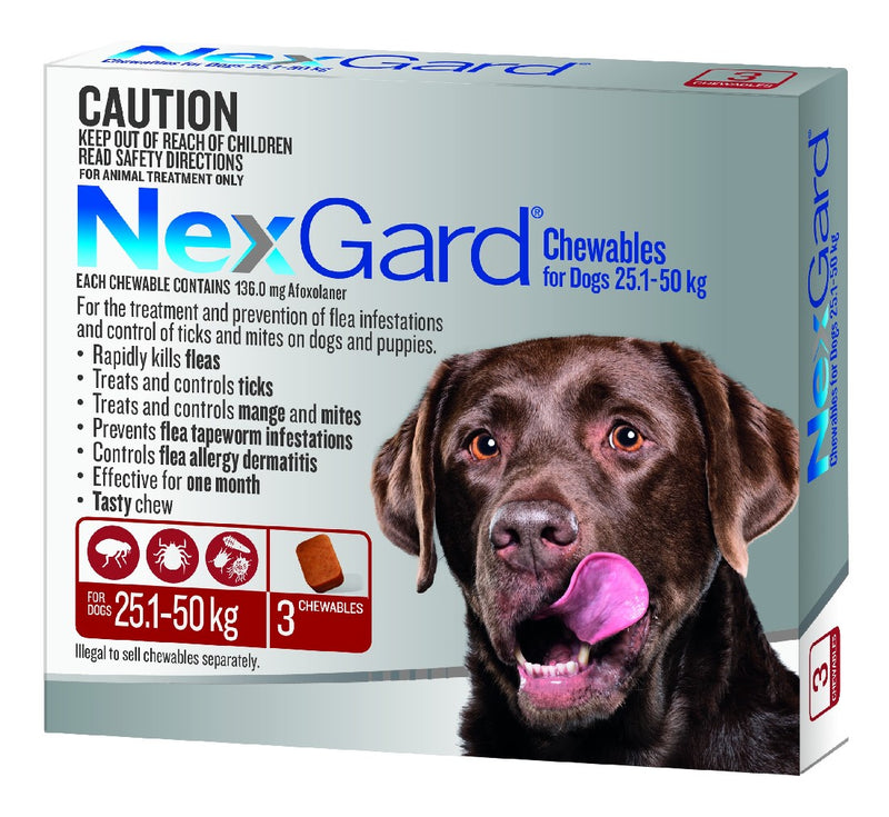 NEXGARD for DOGS 25.1-50KG 3 CHEWS