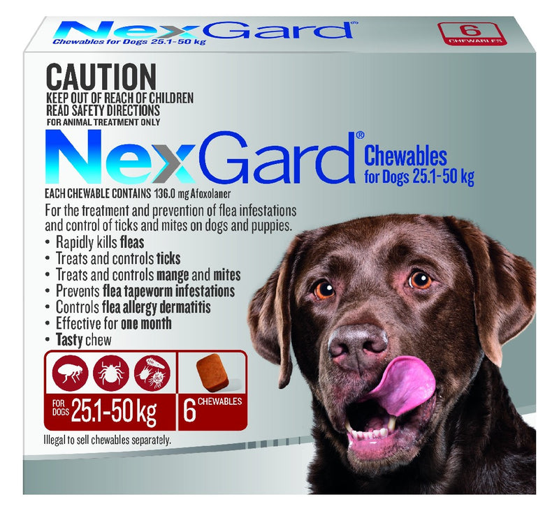 Nexgard For Dogs 25.1-50kg 6 Chews