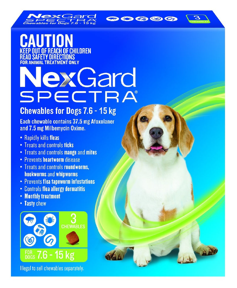 NEXGARD SPECTRA for DOGS 7.6-15KG 3 CHEWS