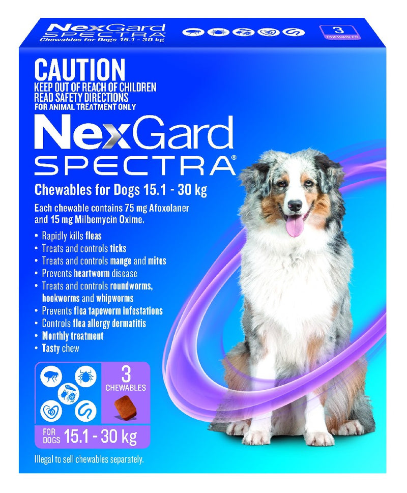 NEXGARD SPECTRA for DOGS 15.1-30KG 3 CHEWS