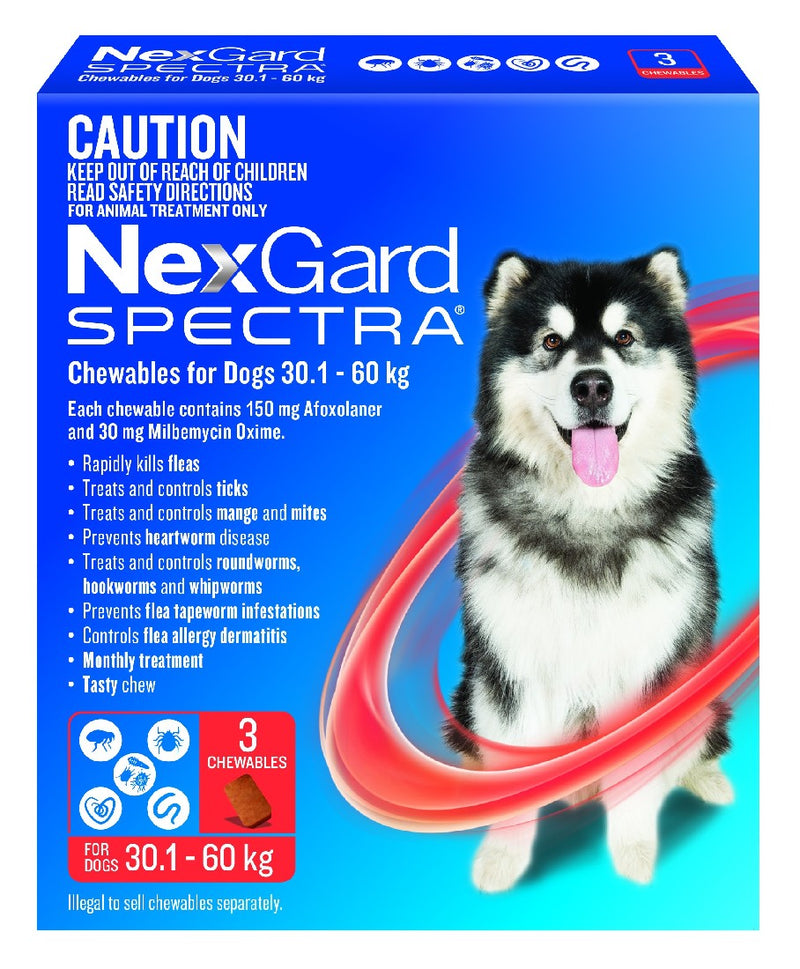 NEXGARD SPECTRA for DOGS 30.1-60KG 3 CHEWS