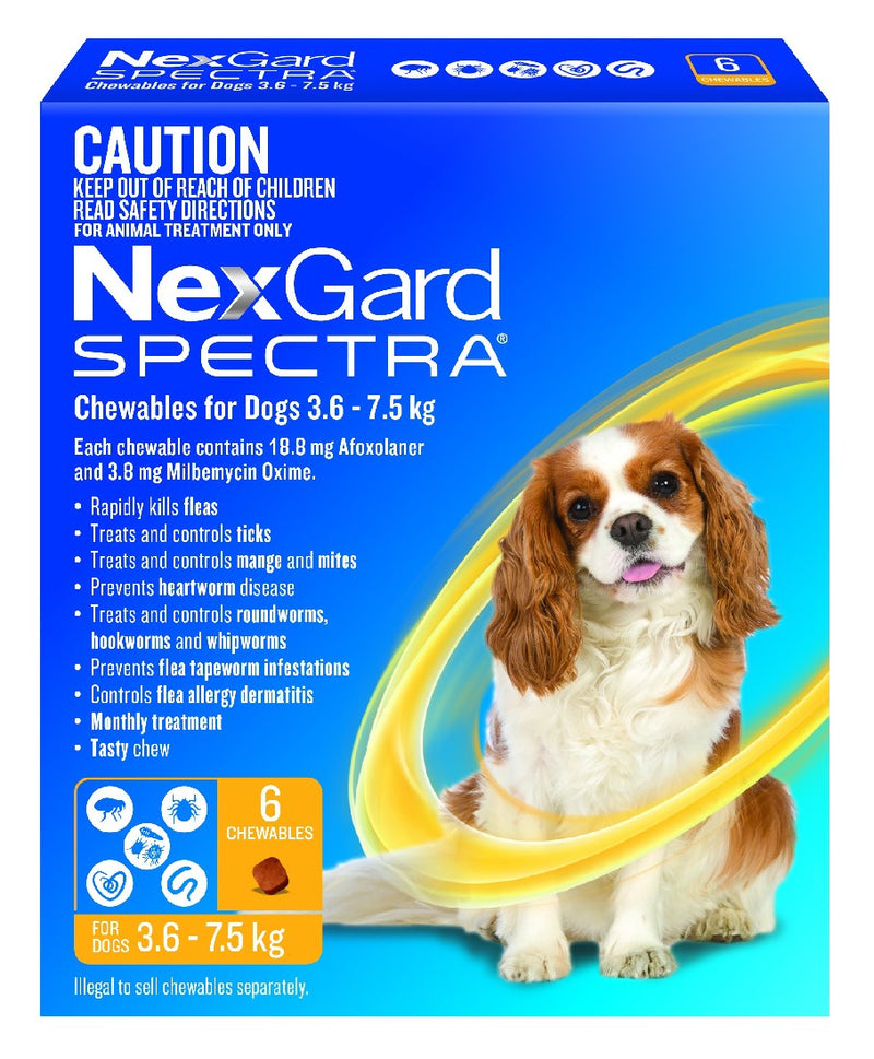 Nexgard Spectra For Dogs 3.6-7.5kg 6 Chews