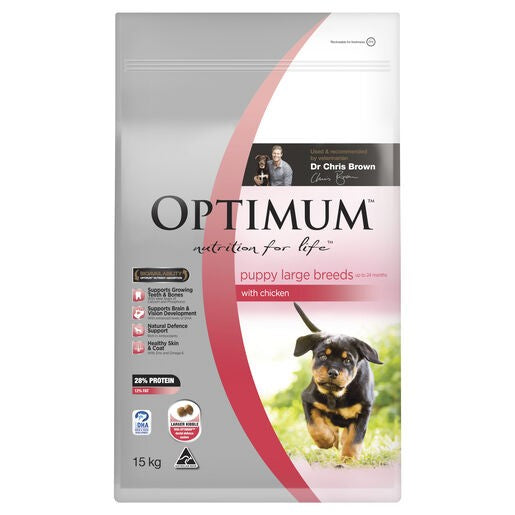Optimum Puppy Large Breed Chicken 15kg * Store Pick Up Or Local Delivery Only *