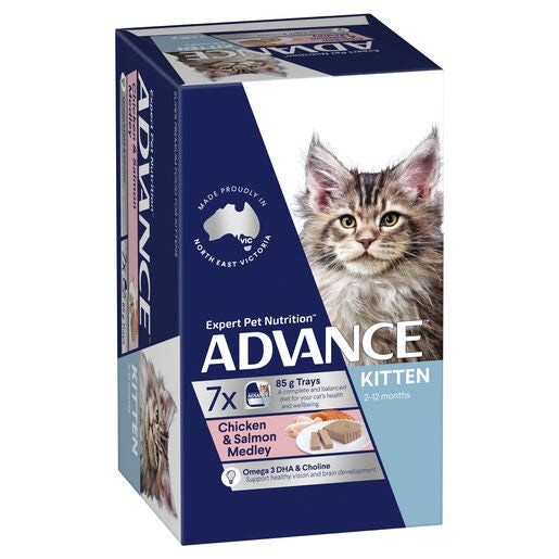 Advance Kitten Trays Wet Food Chicken & Salmon 7 X 85g