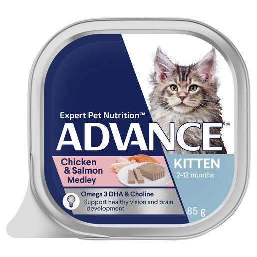 Advance Kitten Trays Wet Food Chicken & Salmon 7 X 85g