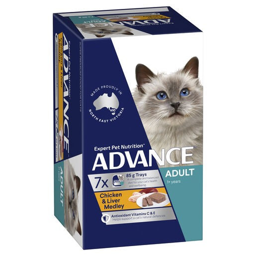 Advance Adult Cat Trays Chicken & Liver 7 X 85g
