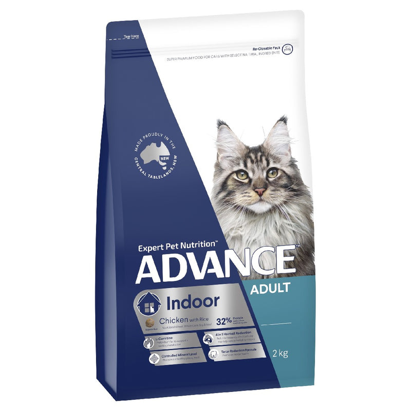 Advance Adult Cat Dry Food Indoor Chicken With Rice 2kg
