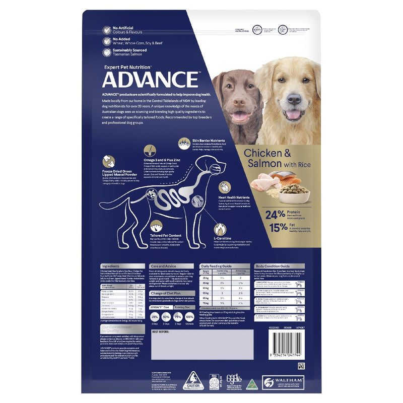 Advance Adult Dog Food For Labrador And Retrievers Chicken And Salmon 13kg