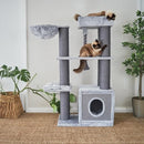 KAZOO CAT SCRATCH KITTY CUBBY BASE ASH & GREY PLAYGROUND