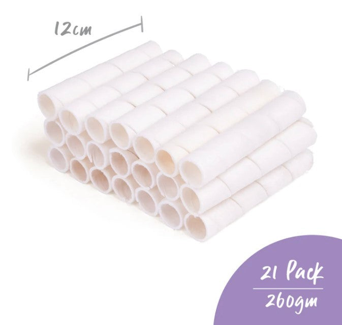 Kazoo White Twist Tubes 12cm 260gm 21 Pack