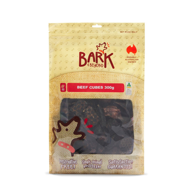 Bark & Beyond Beef Cubes Dog Treats 300g