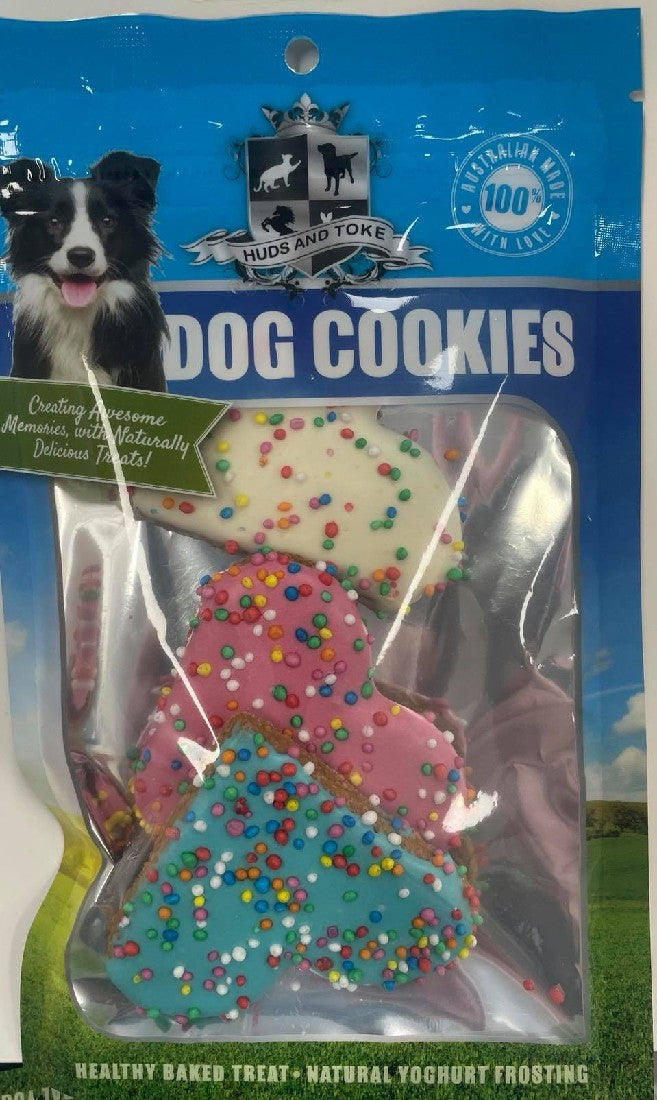 HUDS AND TOKE BIG SPARKLE HEARTS DOG COOKIE 3PCE