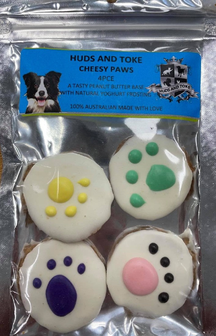 HUDS AND TOKE CHEESY PAWS DOG COOKIES 4PCE