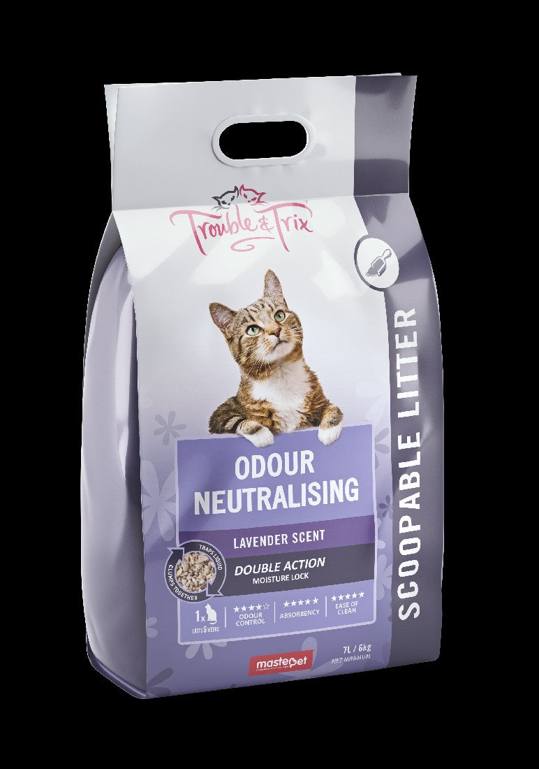 Trouble & Trix Cat Litter Scoopable Lavender 6kg 7litre