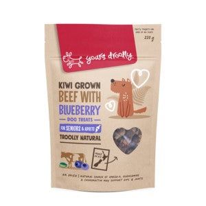 Yours Drooly Dog Treats Beef With Blueberryfor Seniors & Adult Dogs 220g